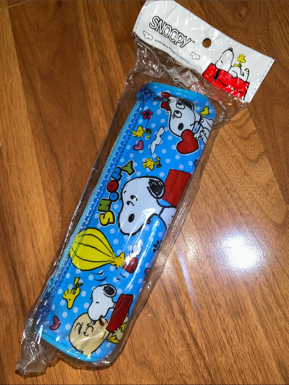 Brand New in Packaging Snoopy Cylindrical Pencil Case with Peanuts Characters